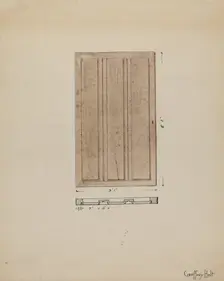 One of Original Inside Doors to Sacristy, c. 1936. Creator: Geoffrey Holt