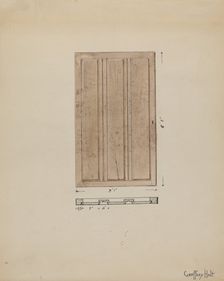 One of Original Inside Doors to Sacristy, c. 1936. Creator: Geoffrey Holt