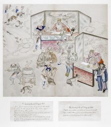 One of a set of paintings of the Ten Courts of Hell, Qing dynasty, China, c1800-1849