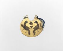One of a Pair of Temple Pendants, with Confronted Birds (front)..., Kievan Rus 11th-12th century. Creator: Unknown