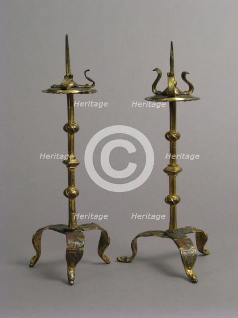 One of a Pair of Traveling Candlesticks, French, ca. 1290-1310. Creator: Unknown.