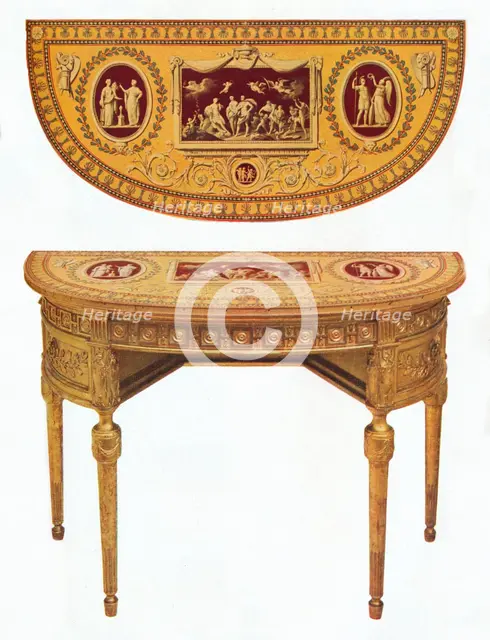 'One of a pair of Adam side-tables, the top painted in the manner of Pergolesi', 18th century. Artist: Robert Adam.