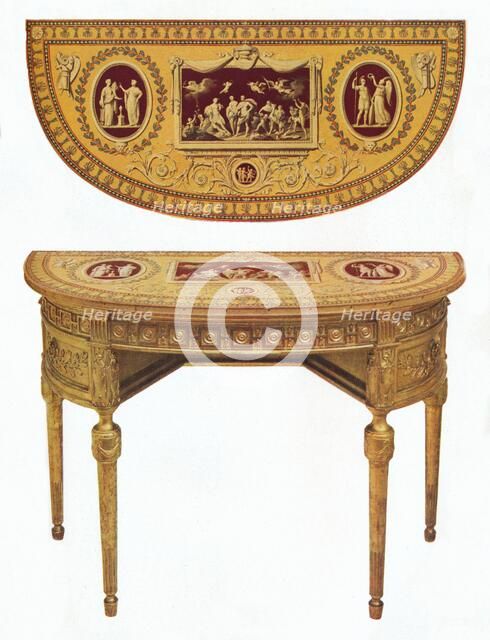 'One of a pair of Adam side-tables, the top painted in the manner of Pergolesi', 18th century. Artist: Robert Adam.
