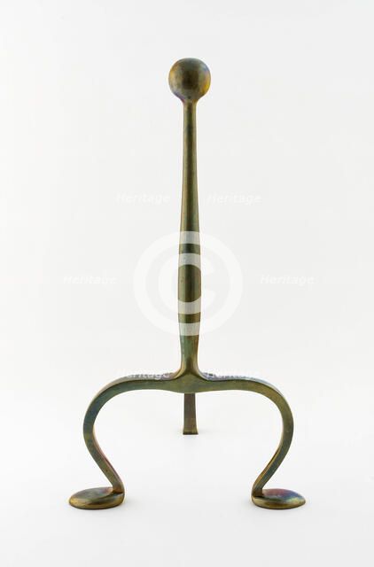 One of a Pair of Andirons, England, c. 1900. Creator: Charles Francis Annesley Voysey.