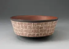 One of a Pair of Bowls with Textile-Like Pattern, 180 B.C./A.D. 500. Creator: Unknown