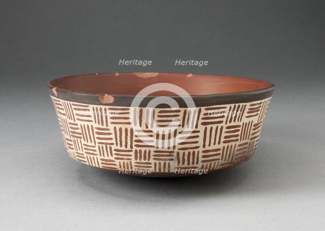 One of a Pair of Bowls with Textile-Like Pattern, 180 B.C./A.D. 500. Creator: Unknown.