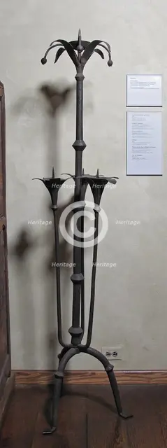One of a Pair of Candelabra, French or Spanish, 15th century. Creator: Unknown.