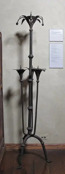 One of a Pair of Candelabra, French or Spanish, 15th century. Creator: Unknown