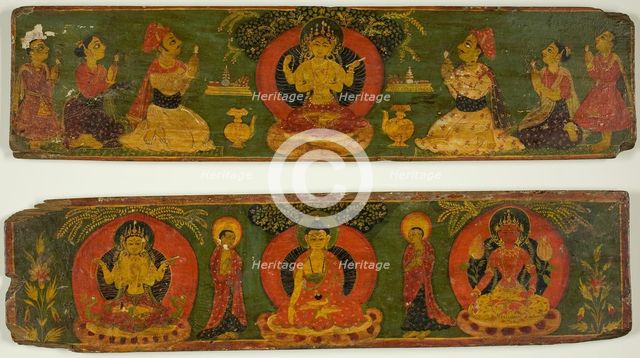 One of a Pair of Manuscript Covers from the Perfection of Wisdom Sutra..., c. 17th century. Creator: Unknown.