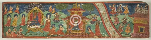 One of a Pair of Magical Charms (Dharani) Manuscript Covers, 18th century. Creator: Unknown.