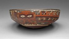 One of a Pair of Matched Bowls Depicting Costumed Ritual Performers, 180 B.C. /A.D. 500. Creator: Unknown