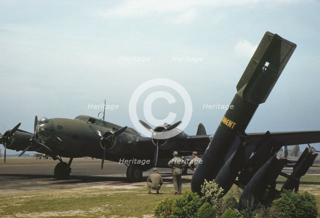One of America's new warships of the air, a mighty YB-17 bomber..., Langley Field, Va. , 1942. Creator: Alfred T Palmer.