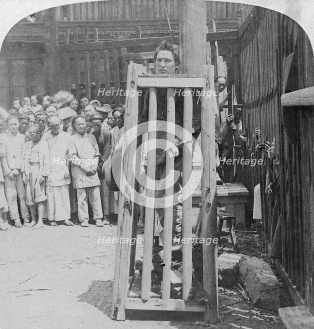 'One of China's terrible methods of death punishment', Shanghai, China, 1900. Artist: Underwood & Underwood
