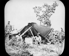 One of General Grant's Union Field Telegraph stations during the American Civil War, 1861-1865