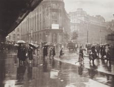 One of Londons wet days. From the album: Photograph album - London, 1920s. Creator: Harry Moult
