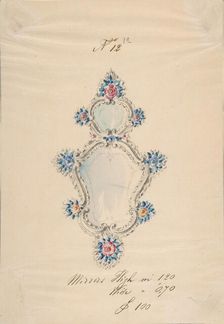 One of Twenty-Three Sheets of Drawings of Glassware (Mirrors, Chandeliers, Goblets, etc.), 1850-80. Creator: Compagnia di Venezia & Murano