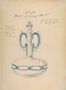 One of Twenty-Three Sheets of Drawings of Glassware (Mirrors, Chandeliers, Goblets, etc.), 1850-80. Creator: Compagnia di Venezia & Murano