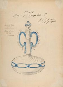 One of Twenty-Three Sheets of Drawings of Glassware (Mirrors, Chandeliers, Goblets, etc.), 1850-80. Creator: Compagnia di Venezia & Murano
