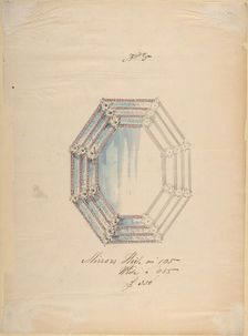 One of Twenty-Three Sheets of Drawings of Glassware (Mirrors, Chandeliers, Goblets, etc.), 1850-80. Creator: Compagnia di Venezia & Murano
