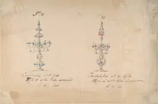One of Twenty-Three Sheets of Drawings of Glassware (Mirrors, Chandeliers, Goblets, etc.), 1850-80. Creator: Compagnia di Venezia & Murano