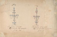 One of Twenty-Three Sheets of Drawings of Glassware (Mirrors, Chandeliers, Goblets, etc.), 1850-80. Creator: Compagnia di Venezia & Murano