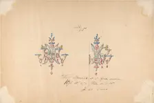 One of Twenty-Three Sheets of Drawings of Glassware (Mirrors, Chandeliers, Goblets, etc.), 1850-80. Creator: Compagnia di Venezia & Murano