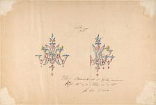 One of Twenty-Three Sheets of Drawings of Glassware (Mirrors, Chandeliers, Goblets, etc.), 1850-80. Creator: Compagnia di Venezia & Murano