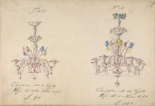 One of Twenty-Three Sheets of Drawings of Glassware (Mirrors, Chandeliers, Goblets, etc.), 1850-80. Creator: Compagnia di Venezia & Murano