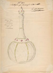 One of Twenty-Three Sheets of Drawings of Glassware (Mirrors, Chandeliers, Goblets, etc.), 1850-80. Creator: Compagnia di Venezia & Murano
