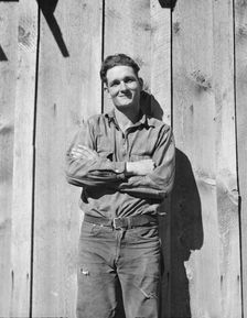One of the thirty-six members of the Ola self-help sawmill co-op, Gem County, Idaho, 1939. Creator: Dorothea Lange