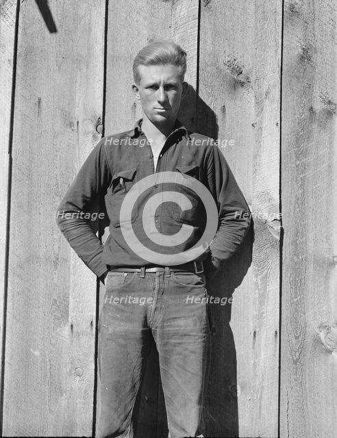 One of the thirty-six members of the Ola self-help sawmill co-op, Gem County, Idaho, 1939. Creator: Dorothea Lange.