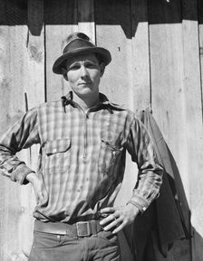 One of the thirty-six members of the Ola self-help sawmill co-op, Gem County, Idaho, 1939. Creator: Dorothea Lange