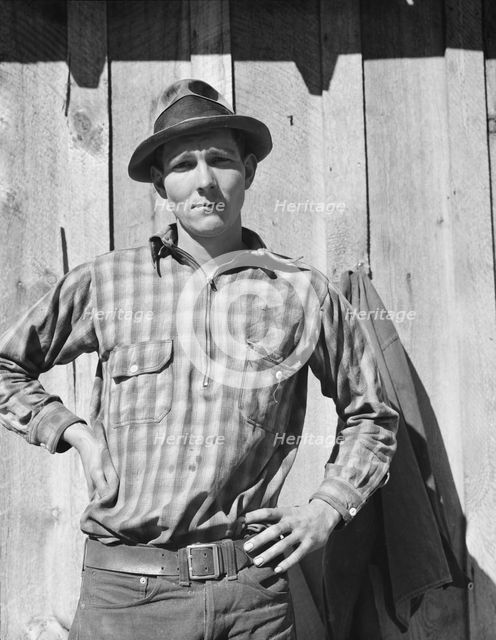 One of the thirty-six members of the Ola self-help sawmill co-op, Gem County, Idaho, 1939. Creator: Dorothea Lange.