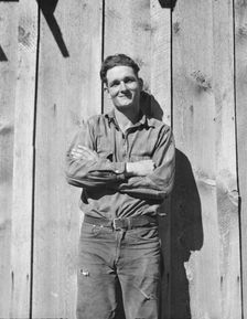 One of the thirty-six members of the Ola self-help sawmill co-op, Gem County, Idaho, 1939. Creator: Dorothea Lange