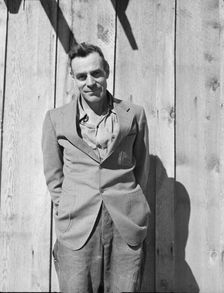 One of the thirty-six members of the Ola self-help sawmill co-op, Gem County, Idaho, 1939. Creator: Dorothea Lange