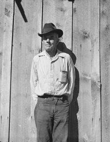 One of the thirty-six members of the Ola self-help sawmill co-op, Gem County, Idaho, 1939. Creator: Dorothea Lange