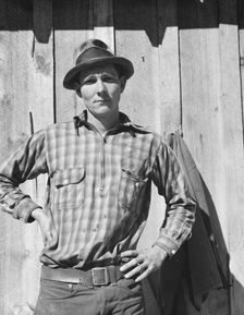 One of the thirty-six members of the Ola self-help sawmill co-op, Gem County, Idaho, 1939. Creator: Dorothea Lange