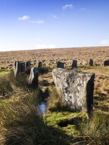 One of the two stone circles of Grey Wethers, Dartmoor, Devon, c1980-c2017. Artist: Historic England Staff Photographer