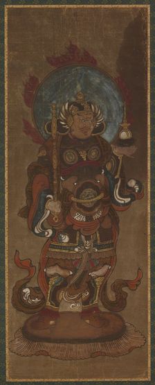 One of the twelve deva: Bishamon-ten (Vaisravana), late 15th-early 16th century. Creator: Unknown