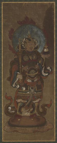 One of the twelve deva: Bishamon-ten (Vaisravana), late 15th-early 16th century. Creator: Unknown