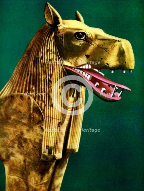 One of the twin supports of a ceremonial couch found in Tutankhamun's tomb, Egypt, 1933-1934 Artist: Unknown