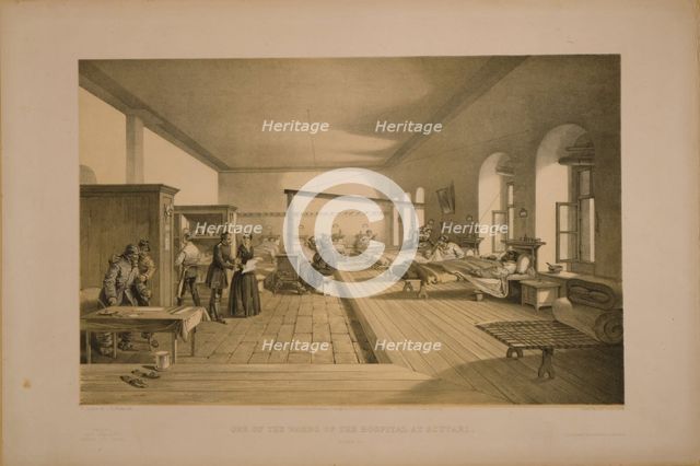 One of the wards of the hospital at Scutari, 1855. Artist: Simpson, William (1832-1898)