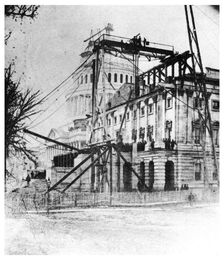 One of the wings of the Capitol near completion, Washington DC, USA, c1860 (1955)