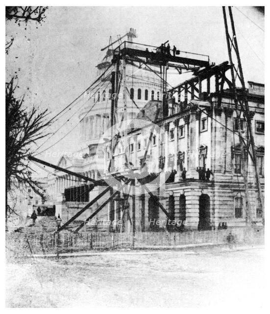 One of the wings of the Capitol near completion, Washington DC, USA, c1860 (1955). Artist: Unknown