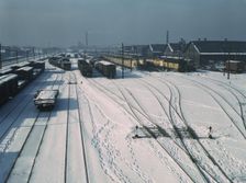 One of the yards of the Chicago and Northwestern Railroad, Chicago, Ill., 1942. Creator: Jack Delano
