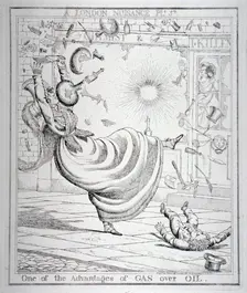 One of the Advantages of Gas over Oil 1821. Artist: Richard Dighton