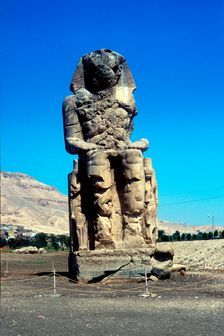 One of the Colossi of Memnon, near the Valley of the Kings, Egypt, 14th century BC