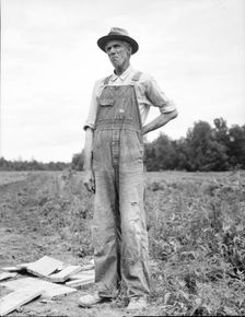 One of the evicted sharecroppers from Arkansas now settled at Hill House, Mississippi, 1936. Creator: Dorothea Lange