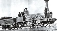 One of the first railway machines, manufactured in Britain, had a speed of 55 kilometers per hour