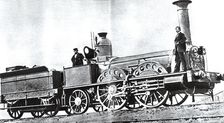 One of the first railway machines, manufactured in Britain, had a speed of 55 kilometers per hour